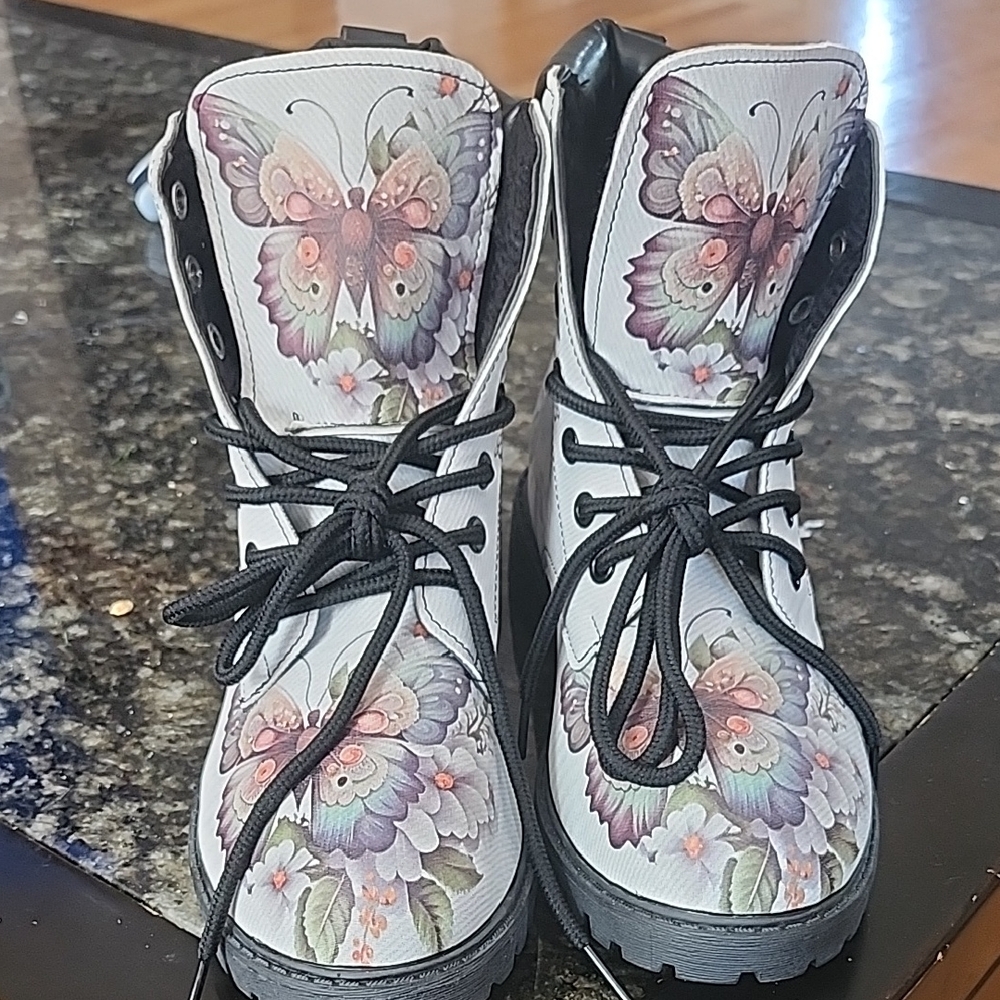 Butterfly Print Kids Boots